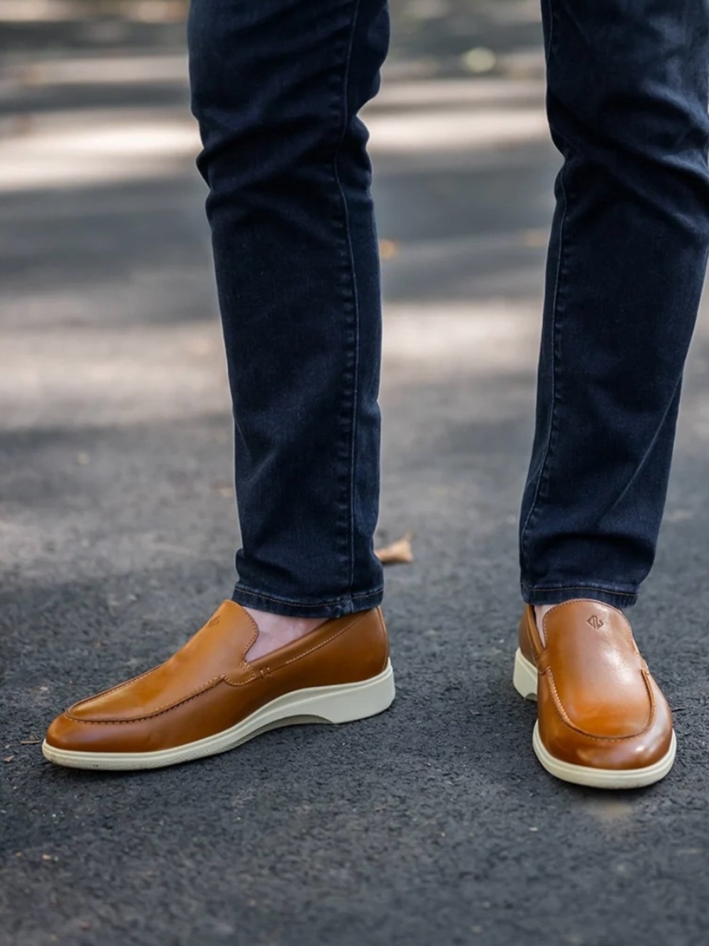 amberjack The Loafer Honey Cream Slip-On Casual Leather Shoes Tan Cognac Comfort